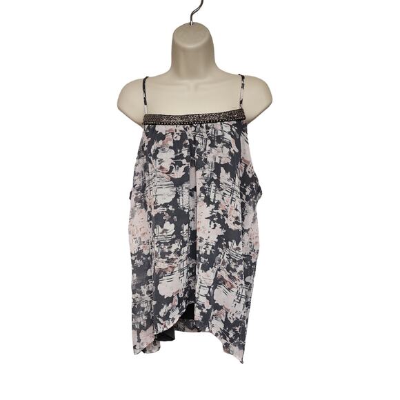 STUDIO Y -Women's Plus XXL Boho Sequin Accent Racer Back Color Gray/Pink Top - Picture 1 of 8